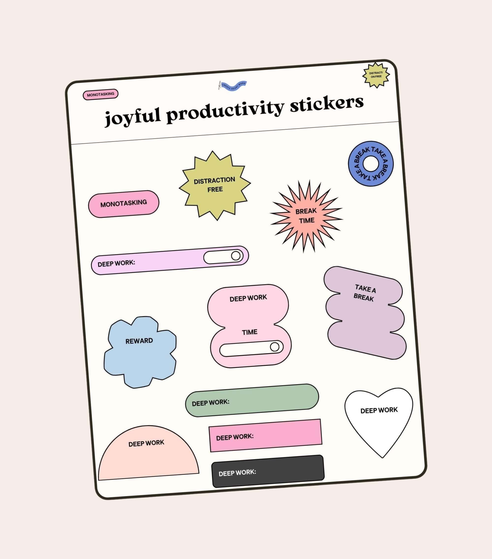 Joyful Productivity Sticker Set