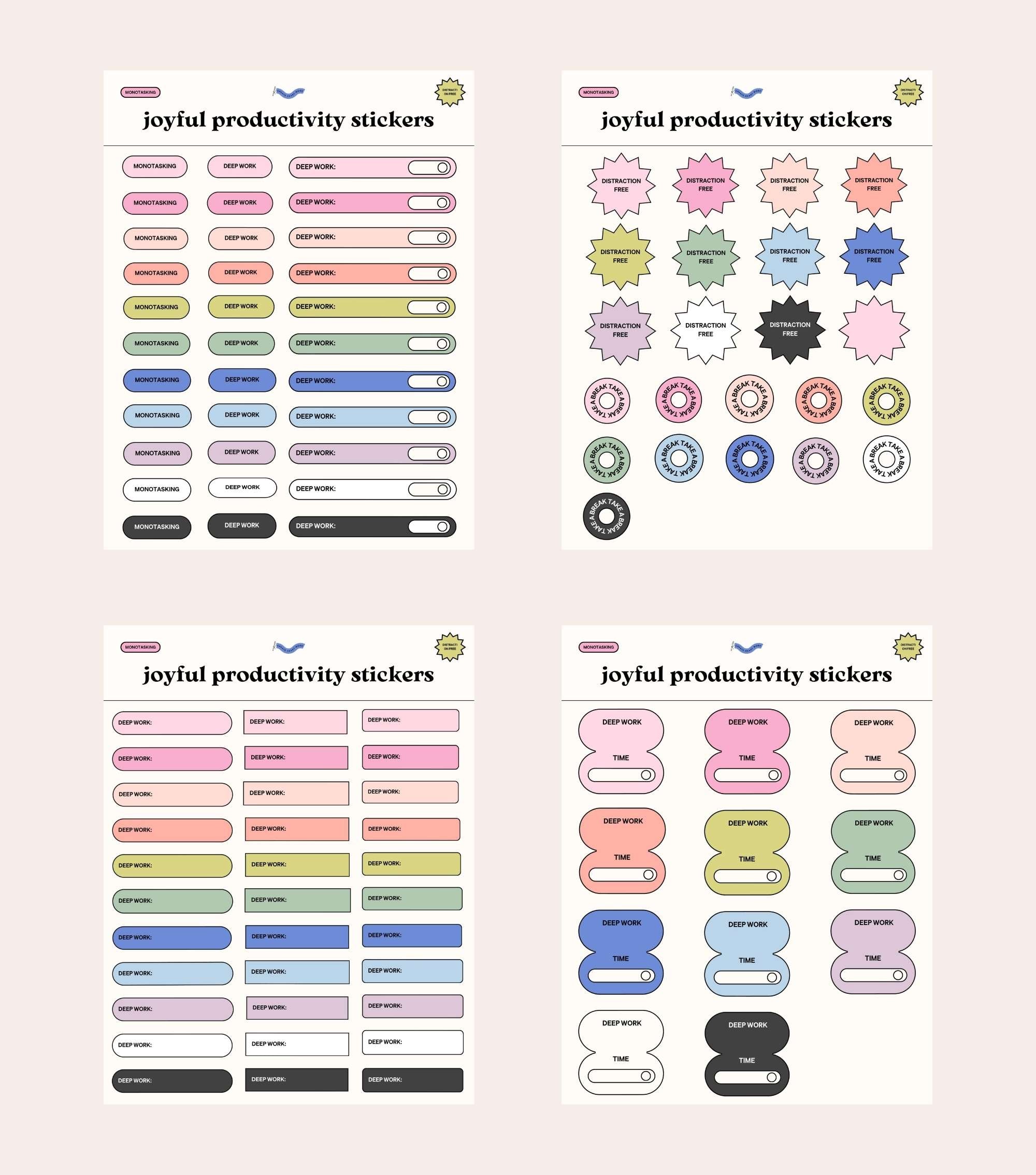 Joyful Productivity Sticker Set