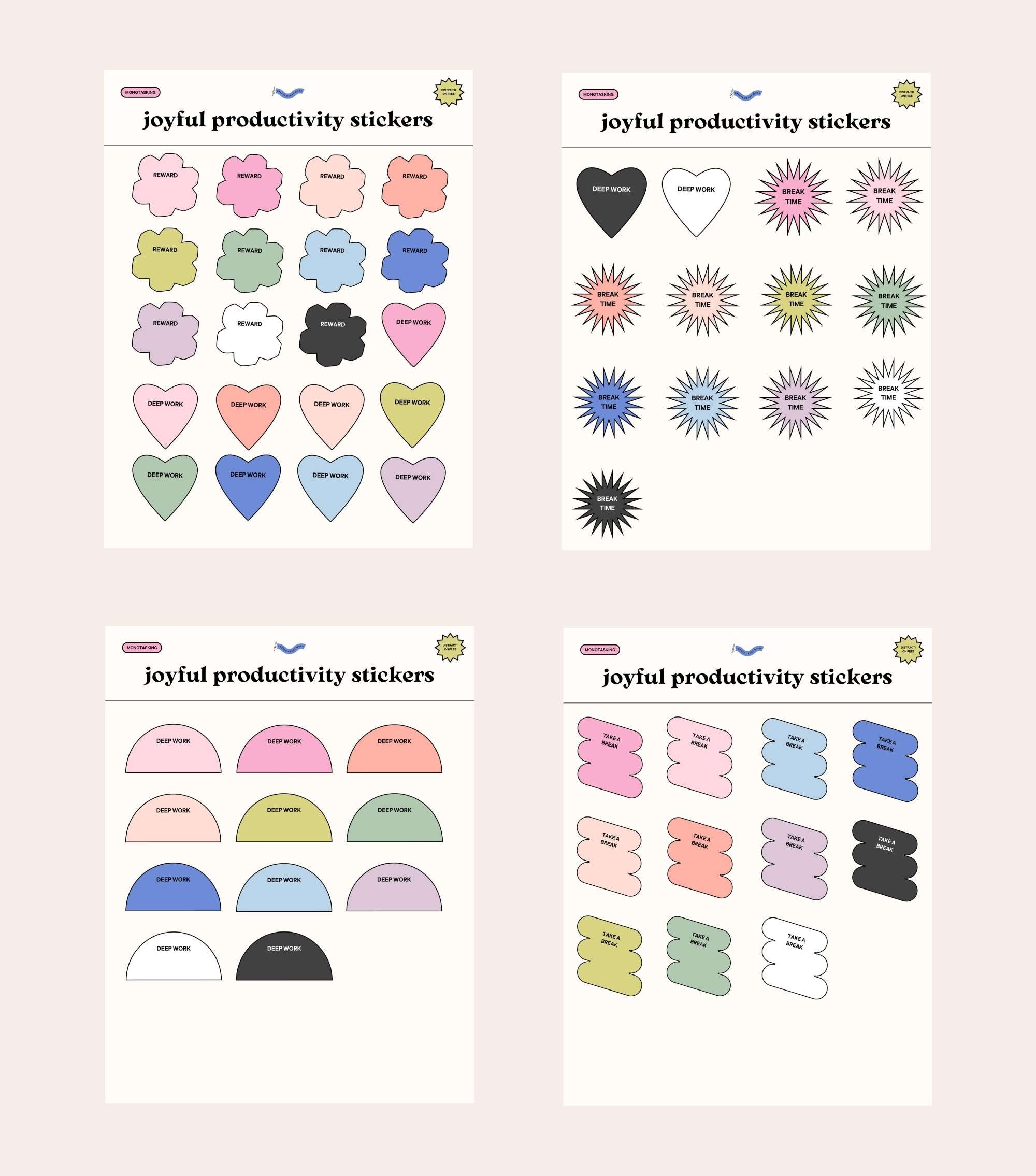 Joyful Productivity Sticker Set