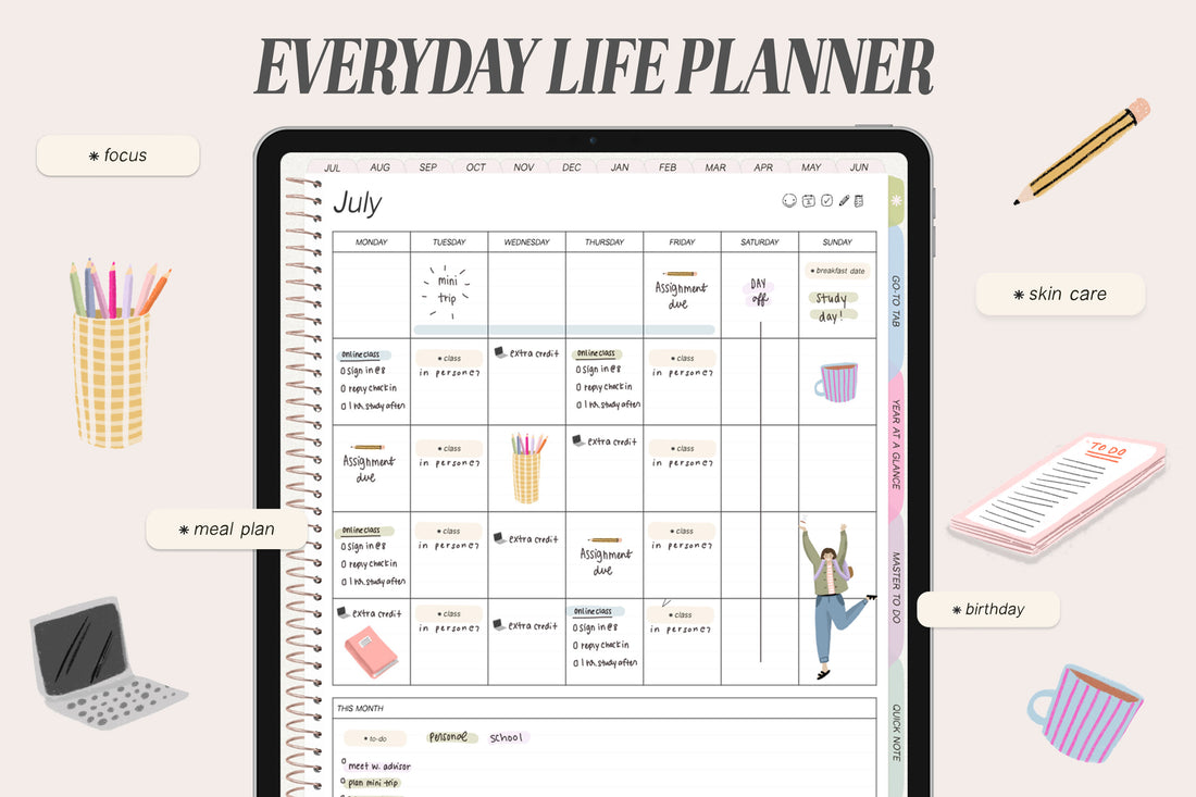 🍓 2023 - 2024 Everyday Life + Undated Planner