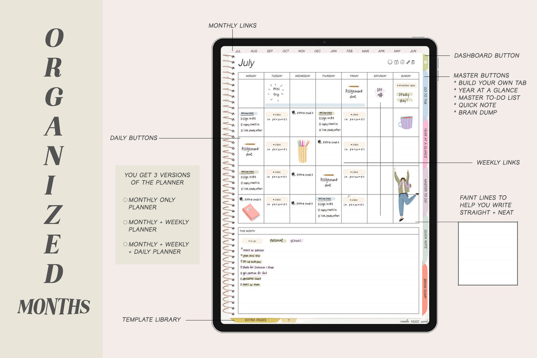 🍓 2023 - 2024 Everyday Life + Undated Planner