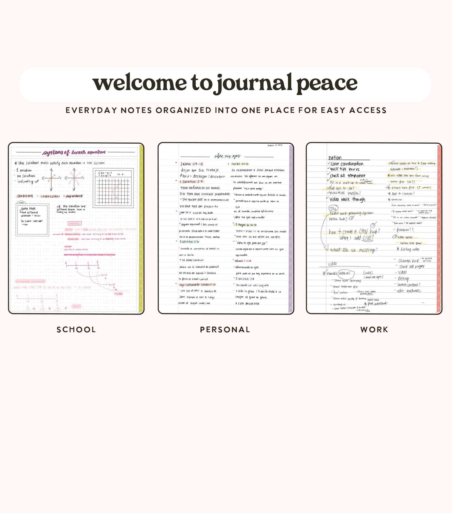 22 subject Digital Journal + Notebook | The Journal