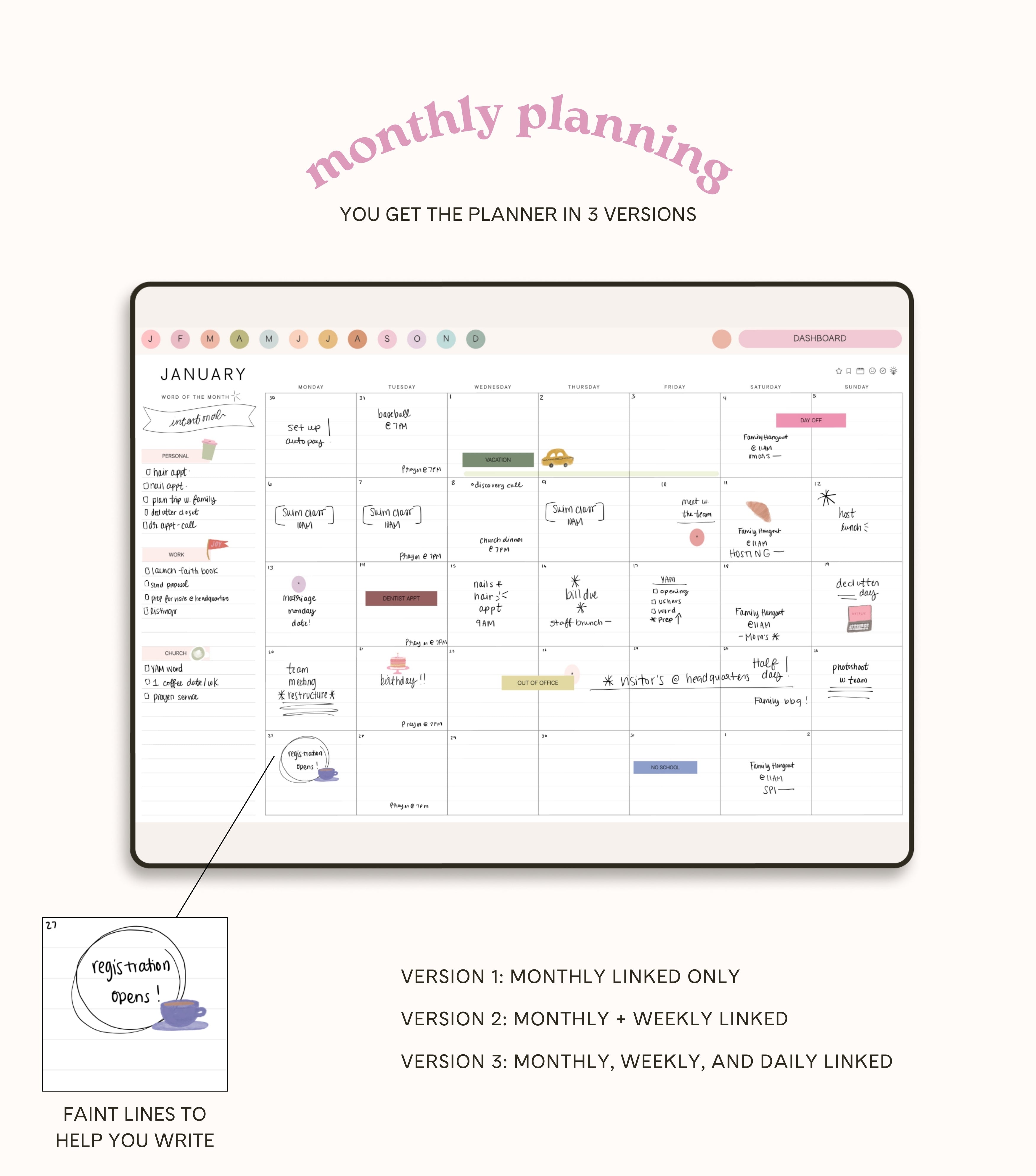January Start Playful Landscape Planner
