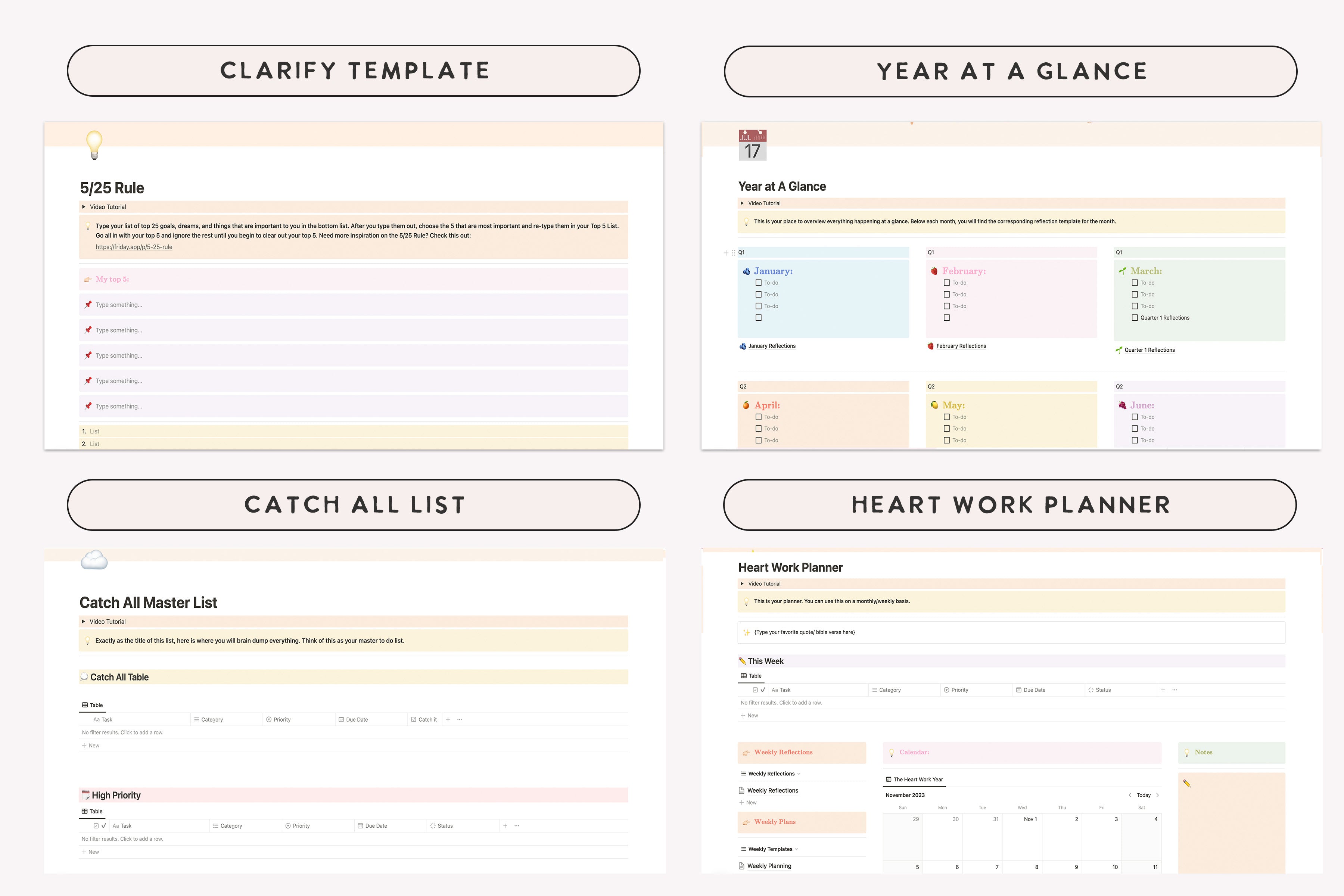 💻 Heart Work Planning System Notion Hub