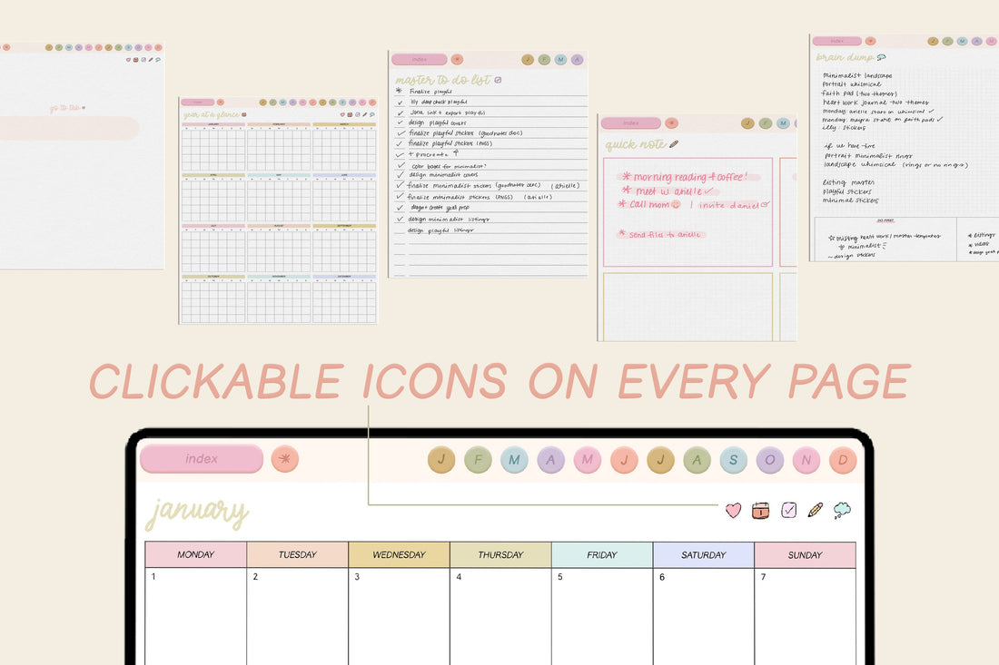 šļø 2023 - 2024 Playful Portrait Heart Work Planner + Undated Planner
