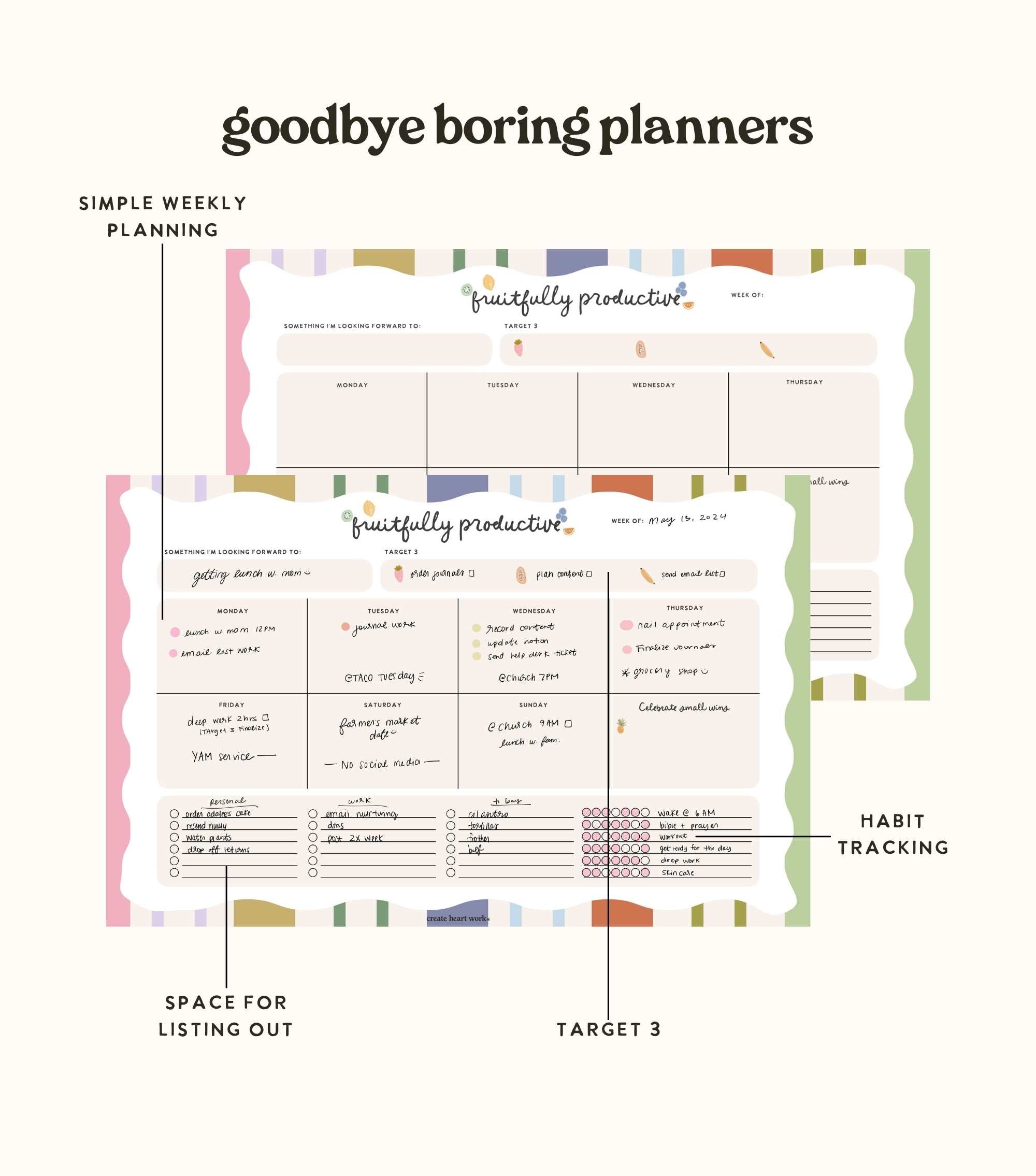 🍇 Fruitfully Productive Weekly Planner