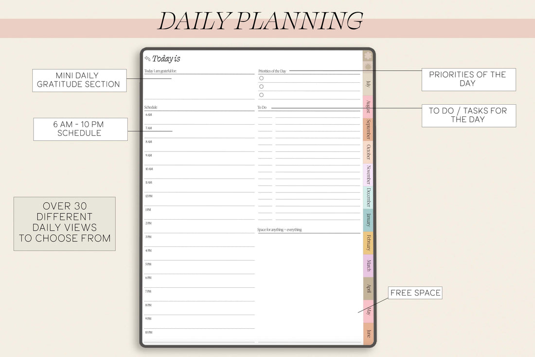 Undated Life Portrait Planner July Start