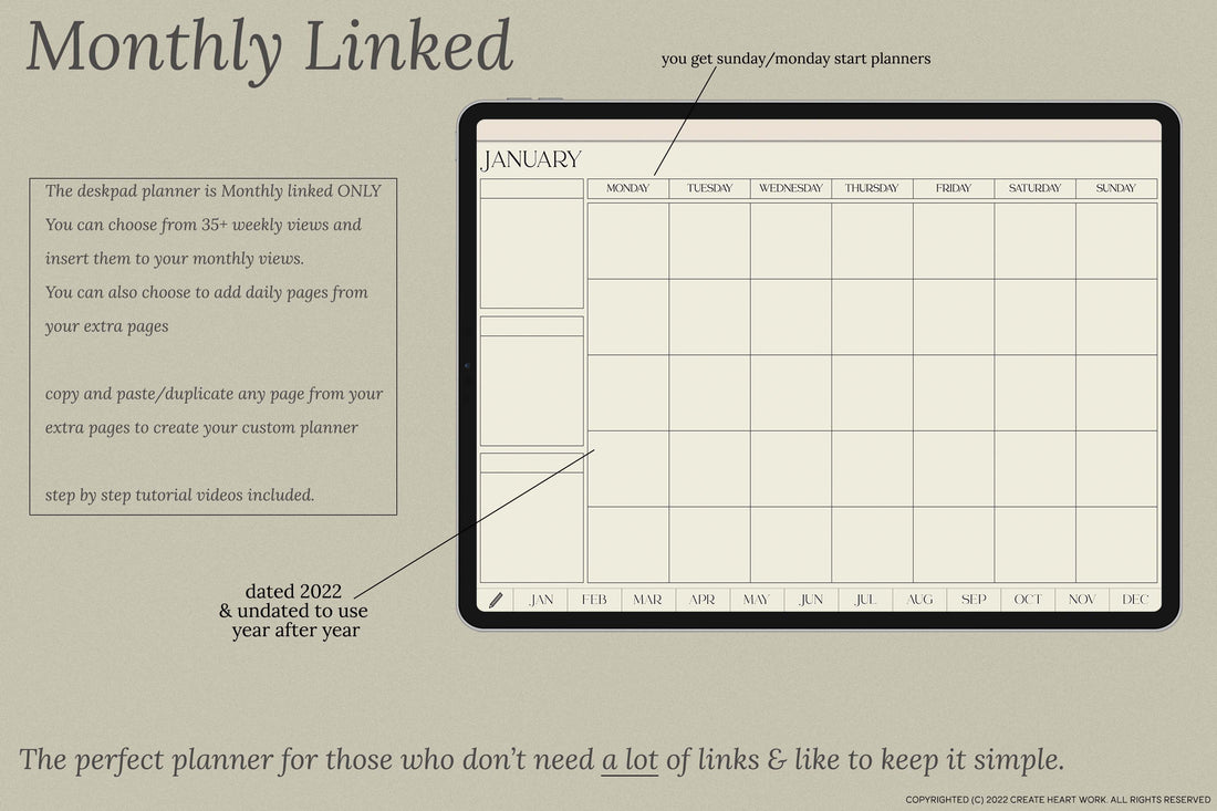 Undated Deskpad Planner