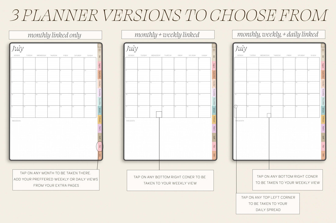 Undated Life Portrait Planner July Start