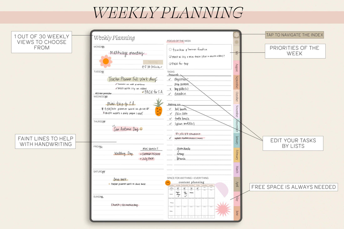 Undated Life Portrait Planner July Start