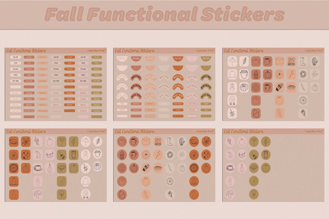Fall Functional Stickers