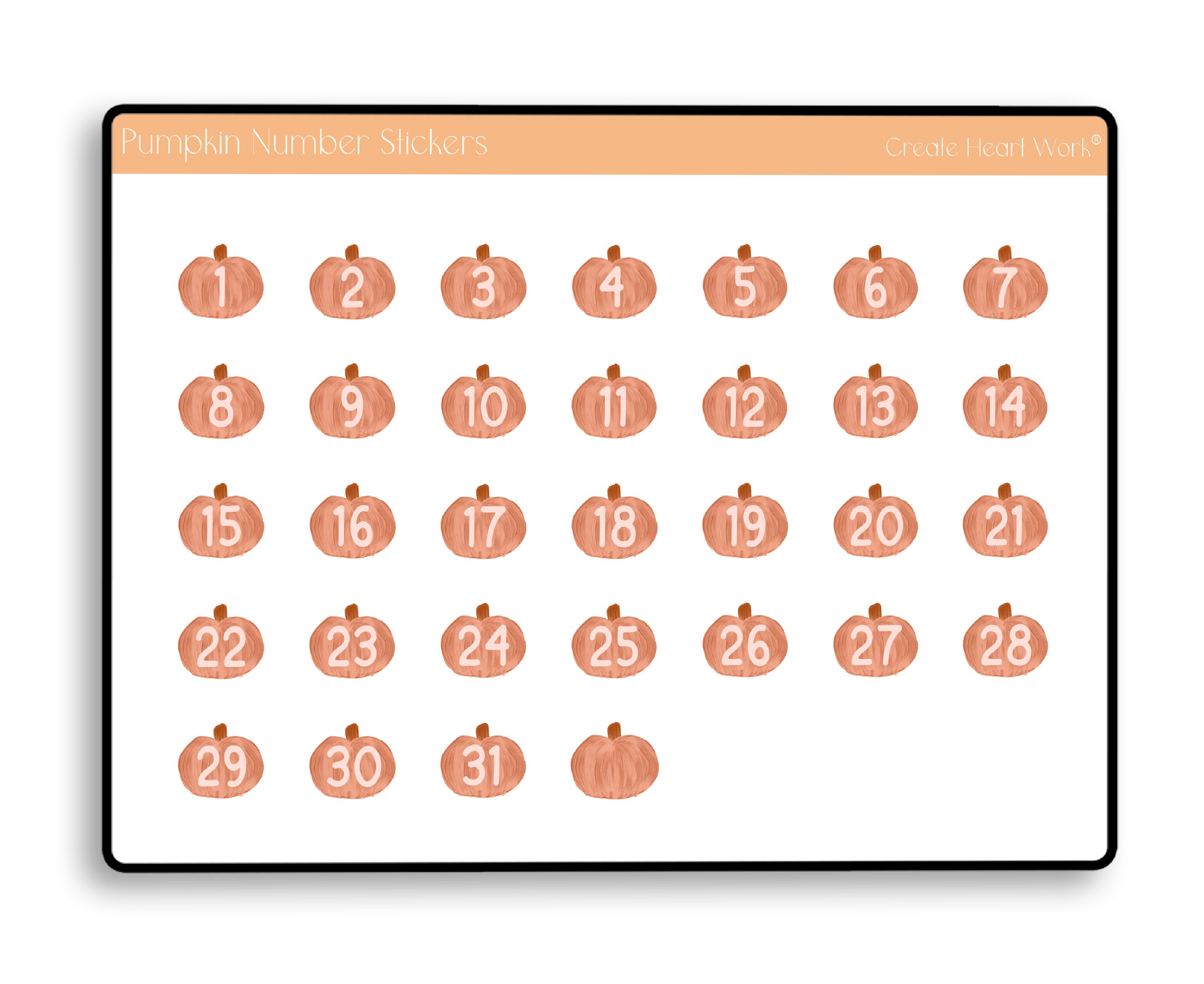 Pumpkin Number Stickers – Create Heart Work