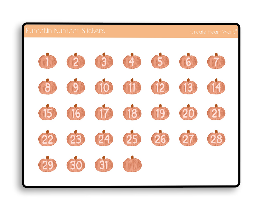 Pumpkin Number Stickers