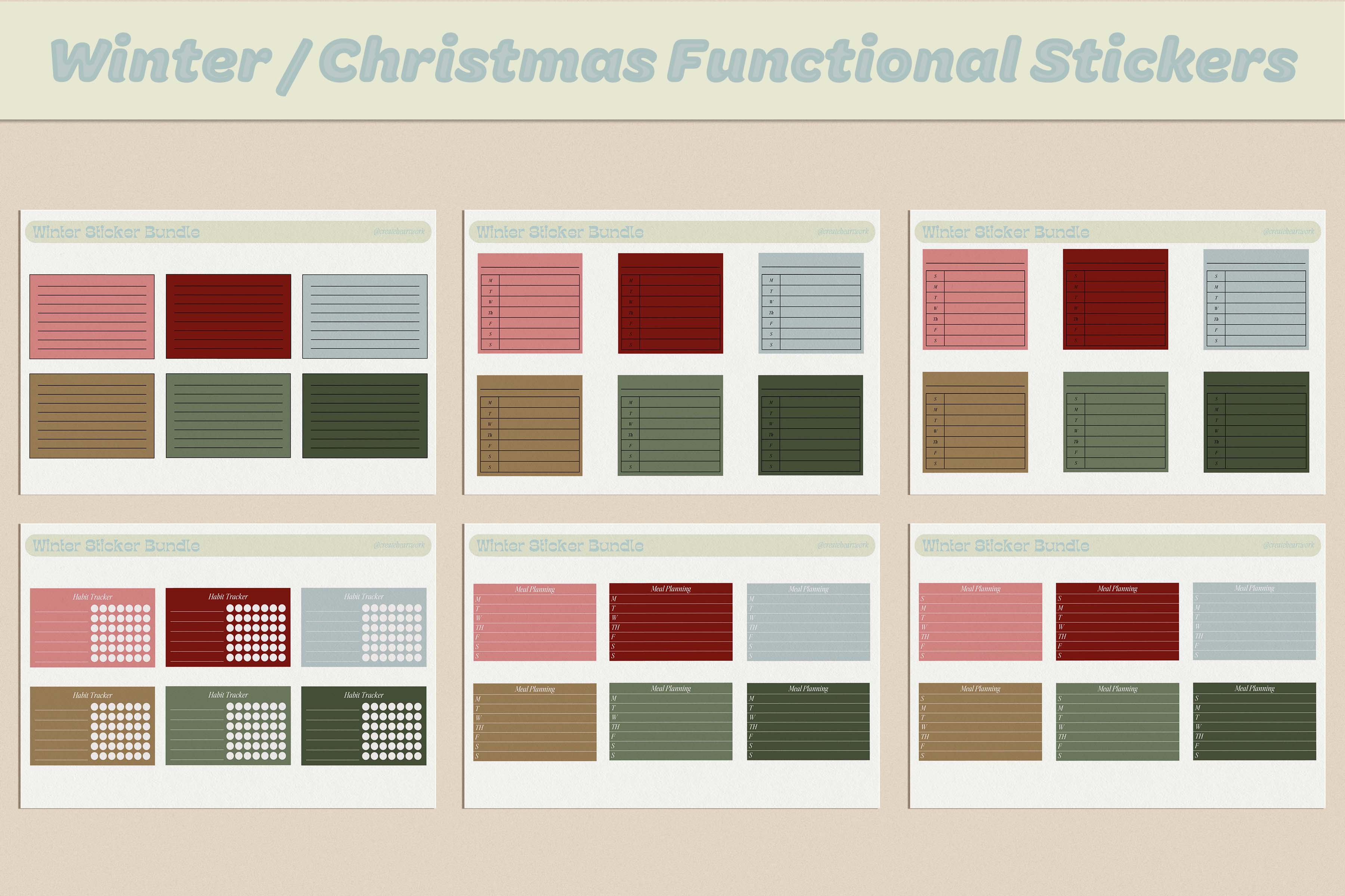 Christmas / Winter Functional Stickers