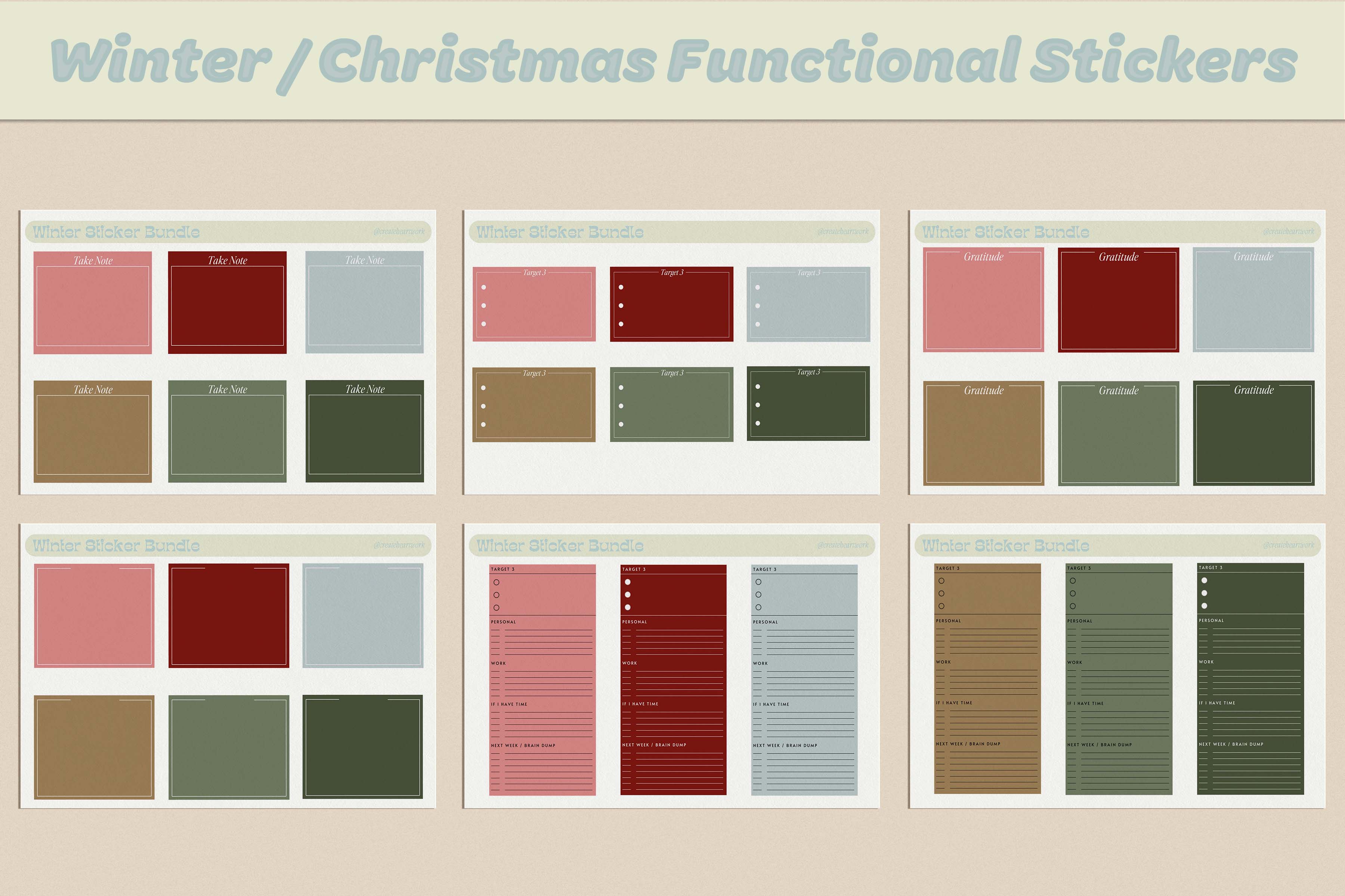 Christmas / Winter Functional Stickers