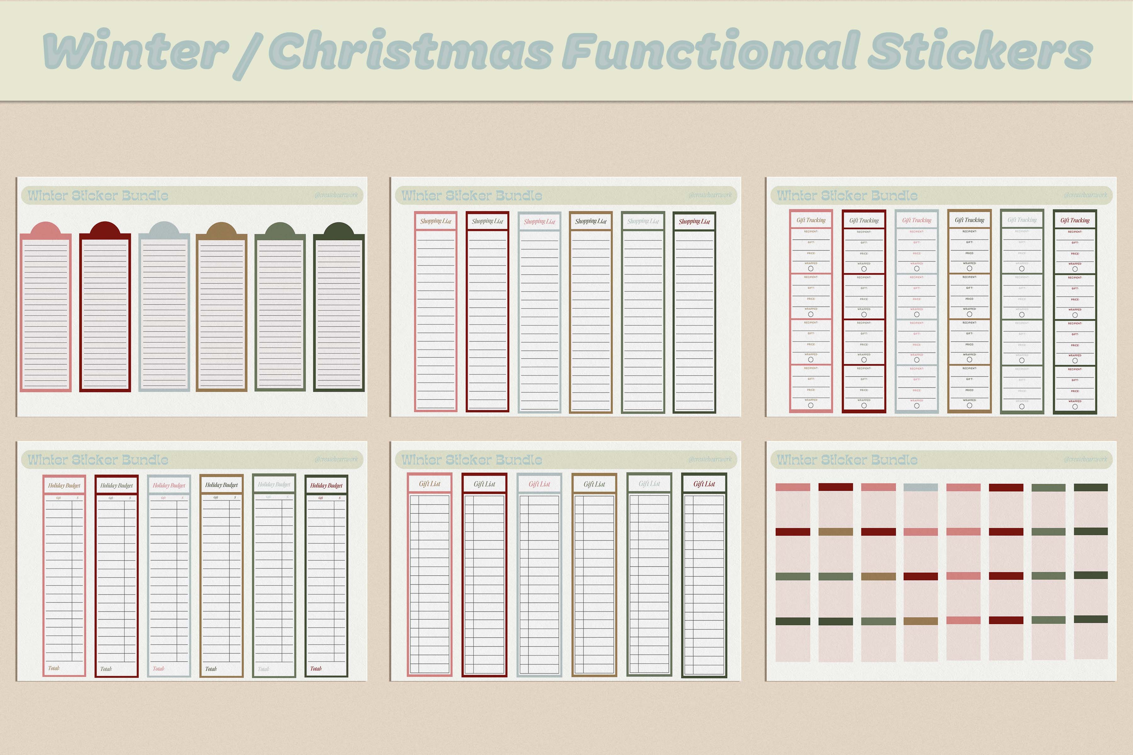 Christmas / Winter Functional Stickers