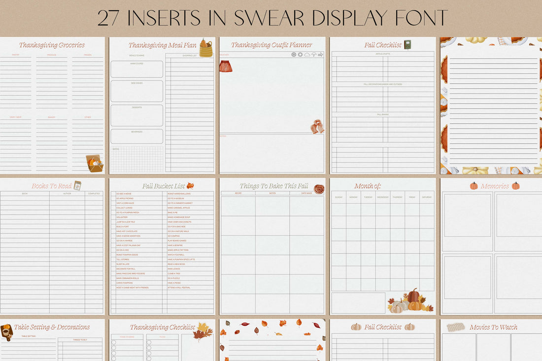 Thanksgiving + Fall Inserts