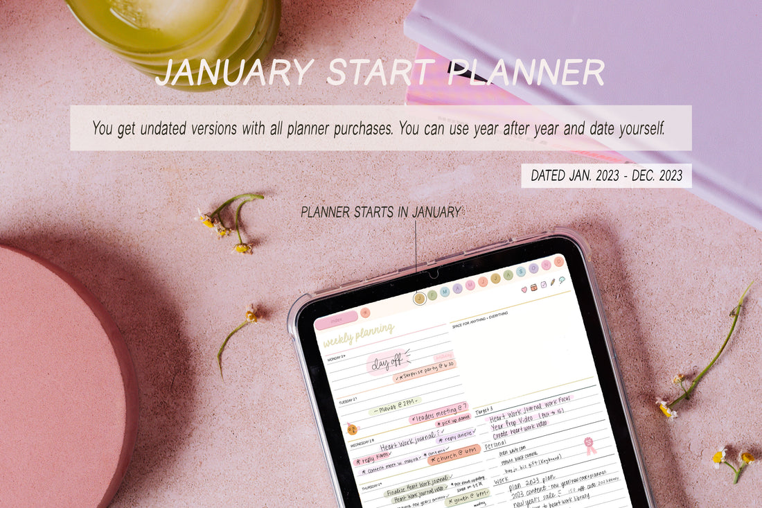 šļø 2023 - 2024 Playful Portrait Heart Work Planner + Undated Planner