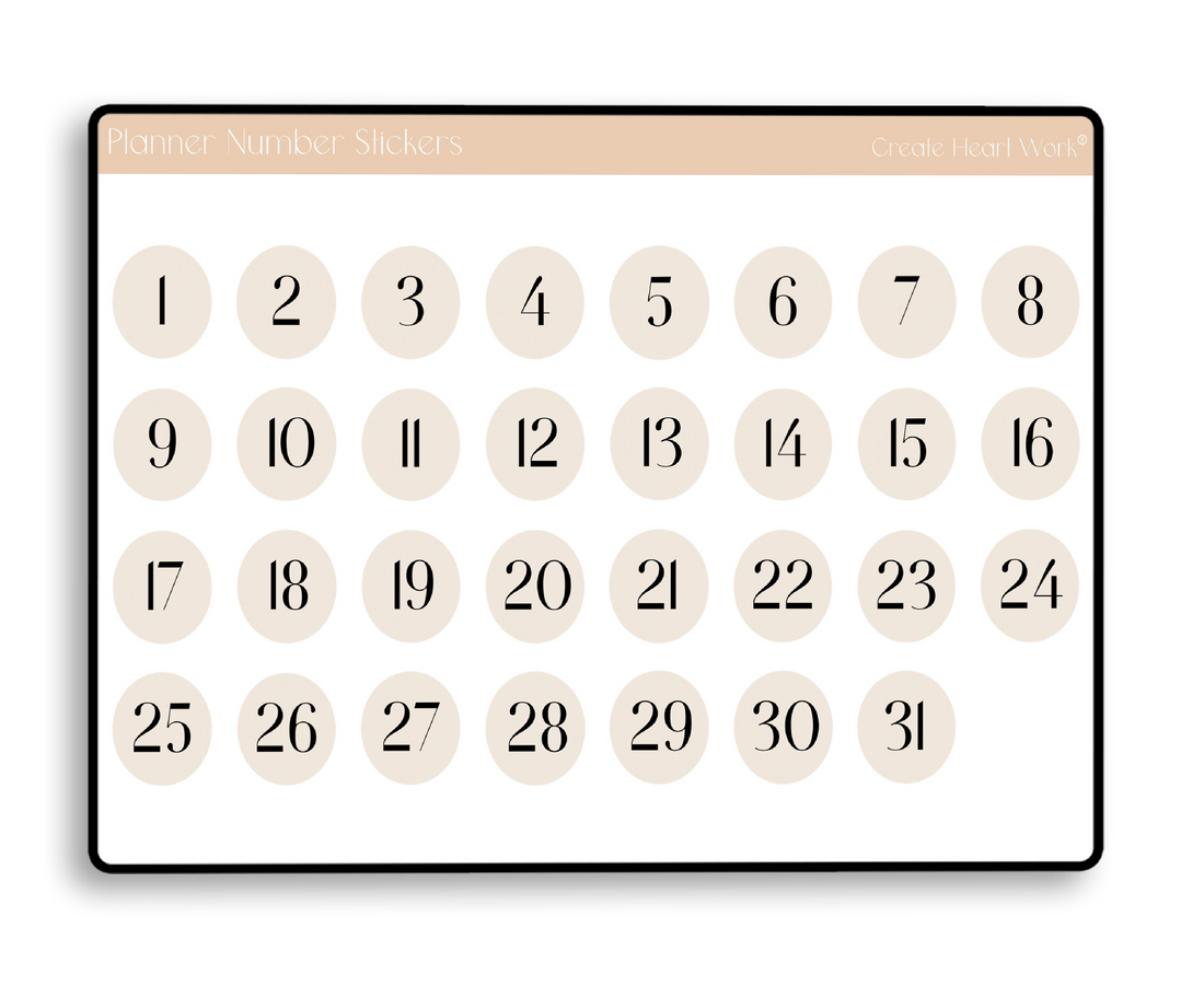Planner Number Stickers