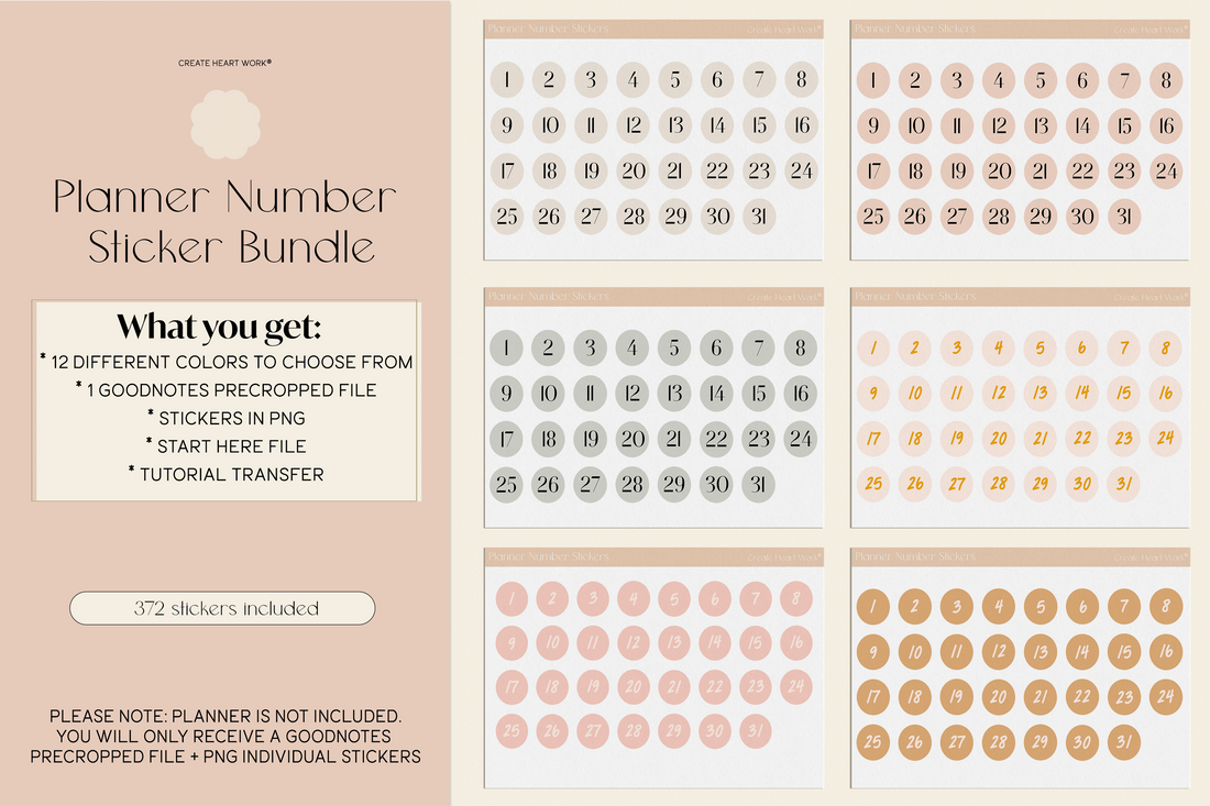 Planner Number Stickers