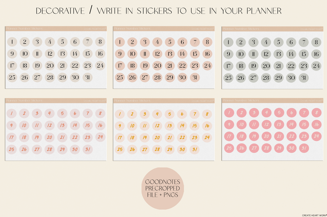 Planner Number Stickers