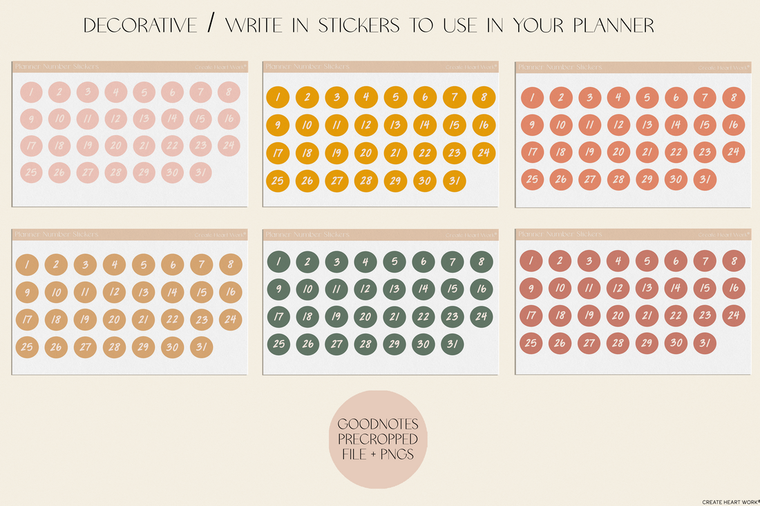 Planner Number Stickers