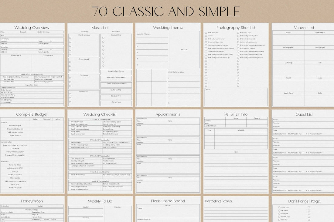 Wedding Inserts