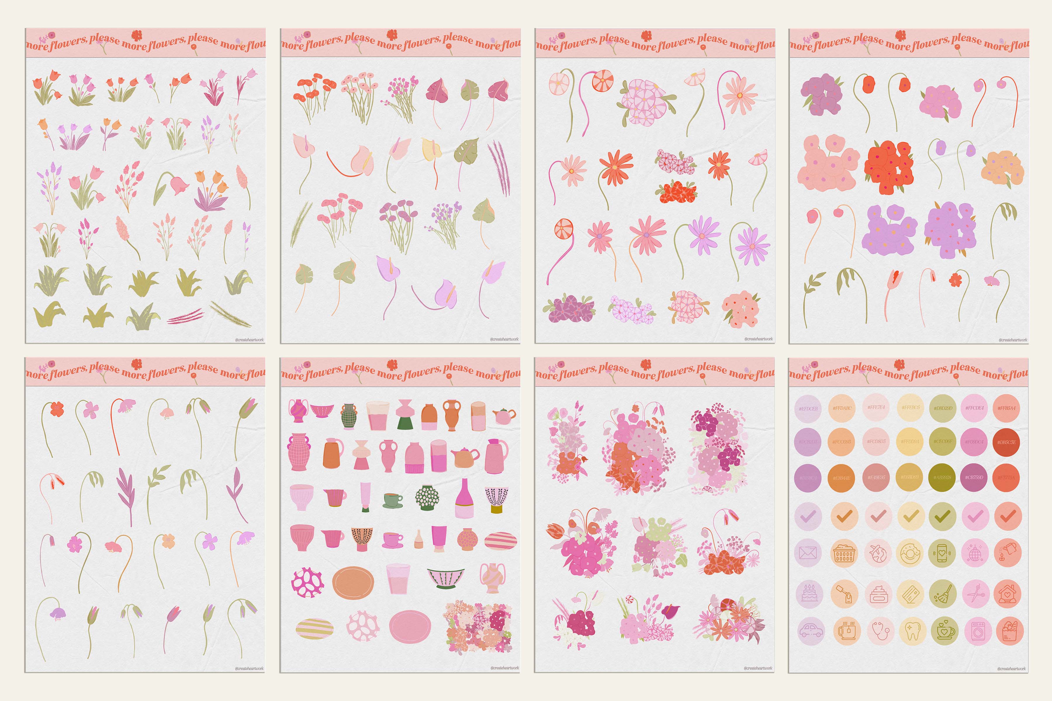 More Flowers, Please Sticker Book