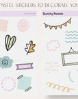 Sketchy Pastel Stickers