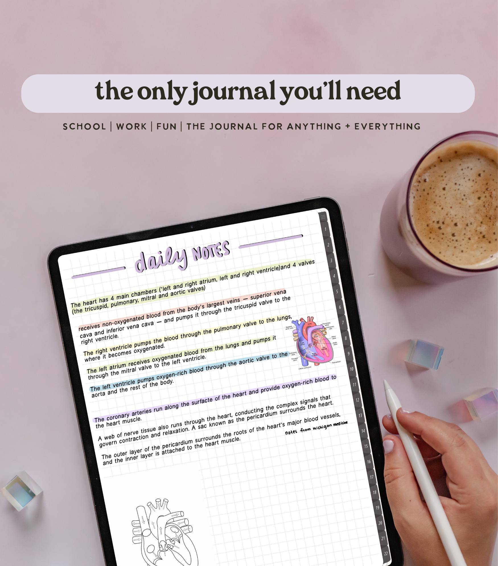 22 subject Digital Journal + Notebook | The Journal