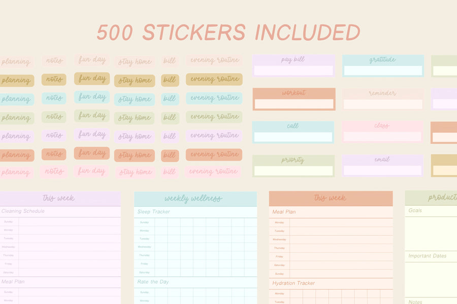 🗓️ 2023 - 2024 Playful Portrait Heart Work Planner + Undated Planner