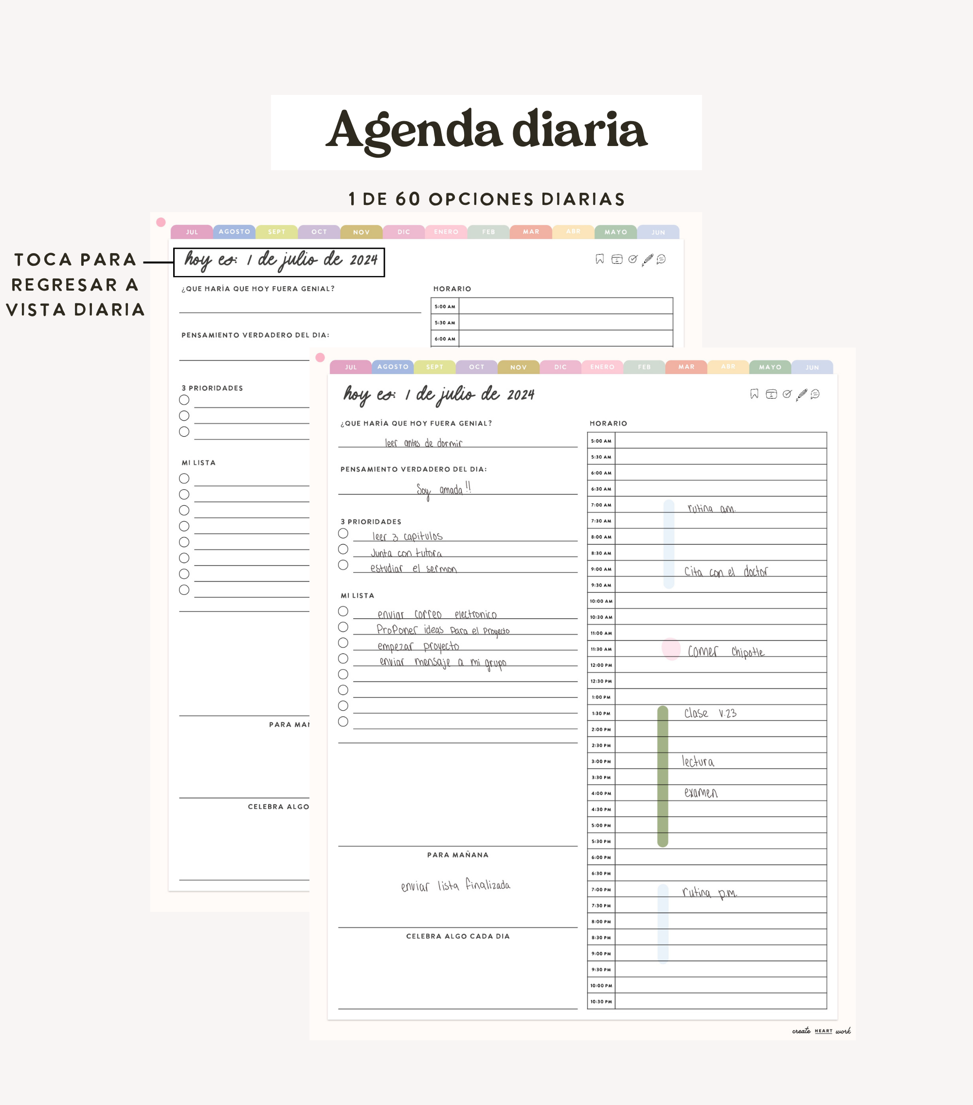 Spanish Heart Work Planner