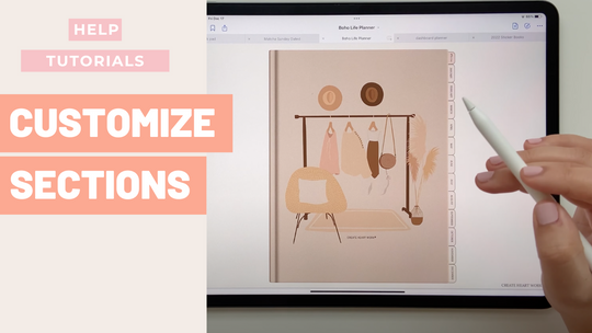 How to customize sections in your planner
