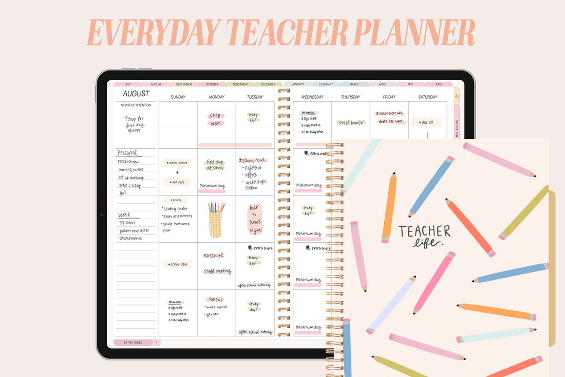 🍎 2023 - 2024 Everyday Teacher + Undated Planner