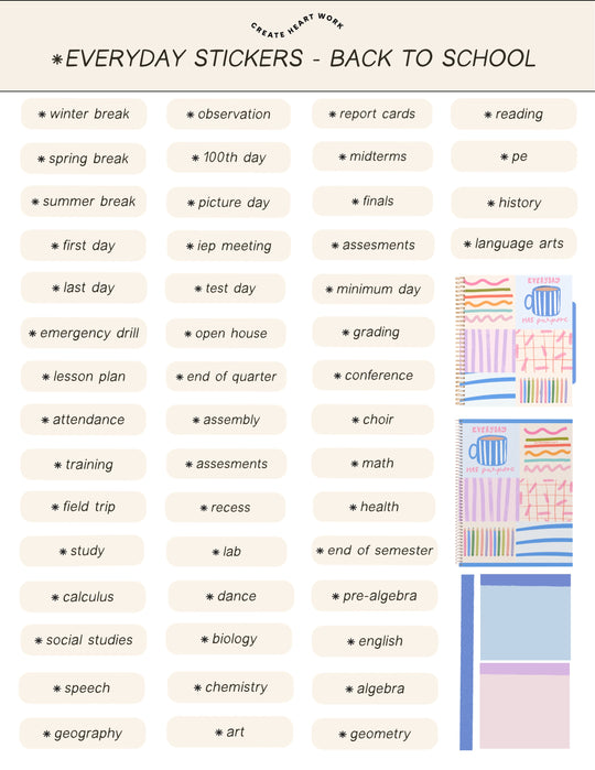 Everyday Back to School Stickers