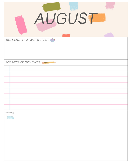 August Goals