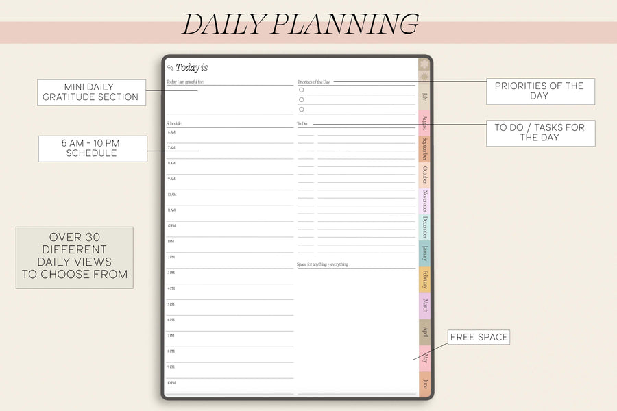Undated Life Portrait Planner July Start