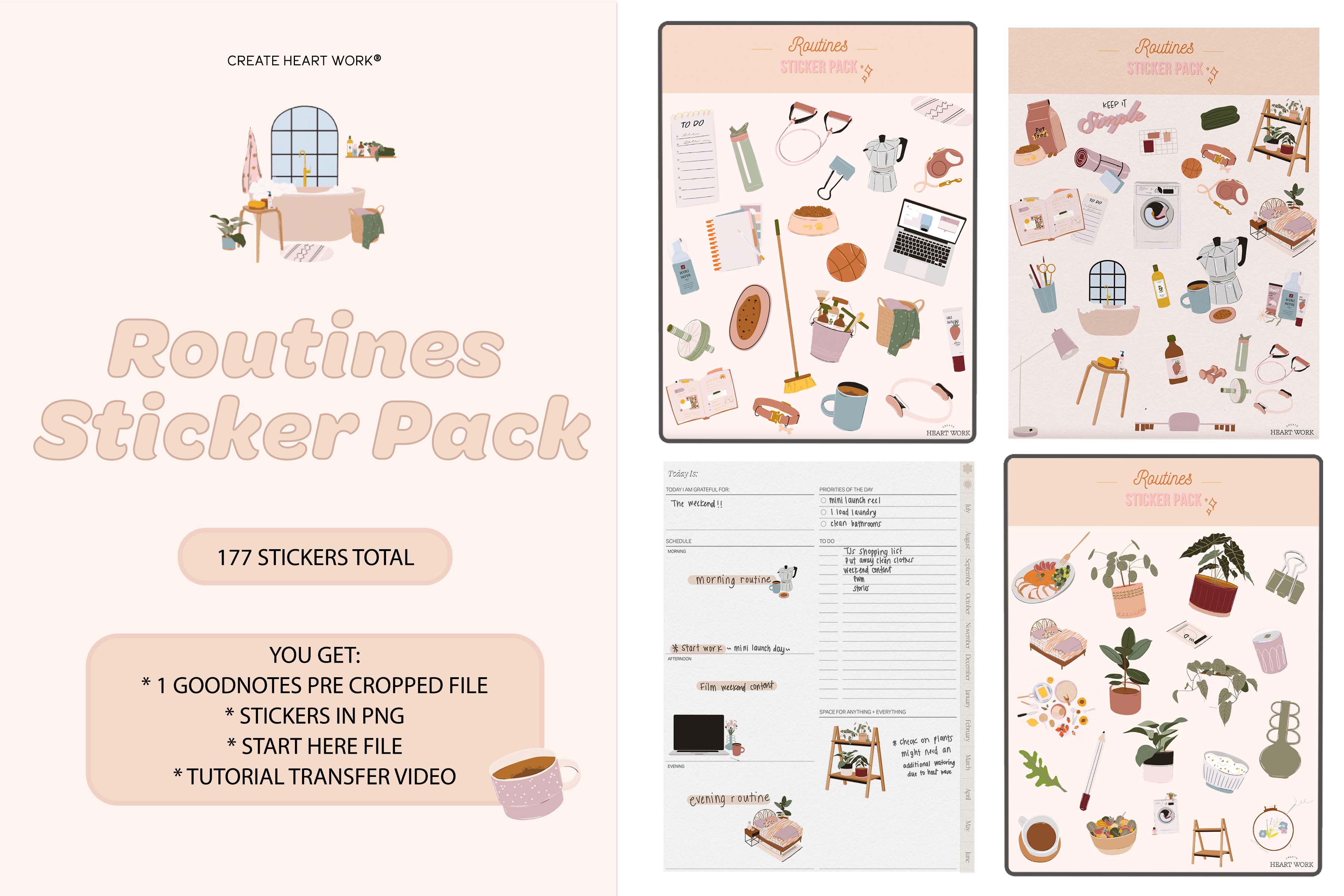 Routines Sticker Pack – Create Heart Work