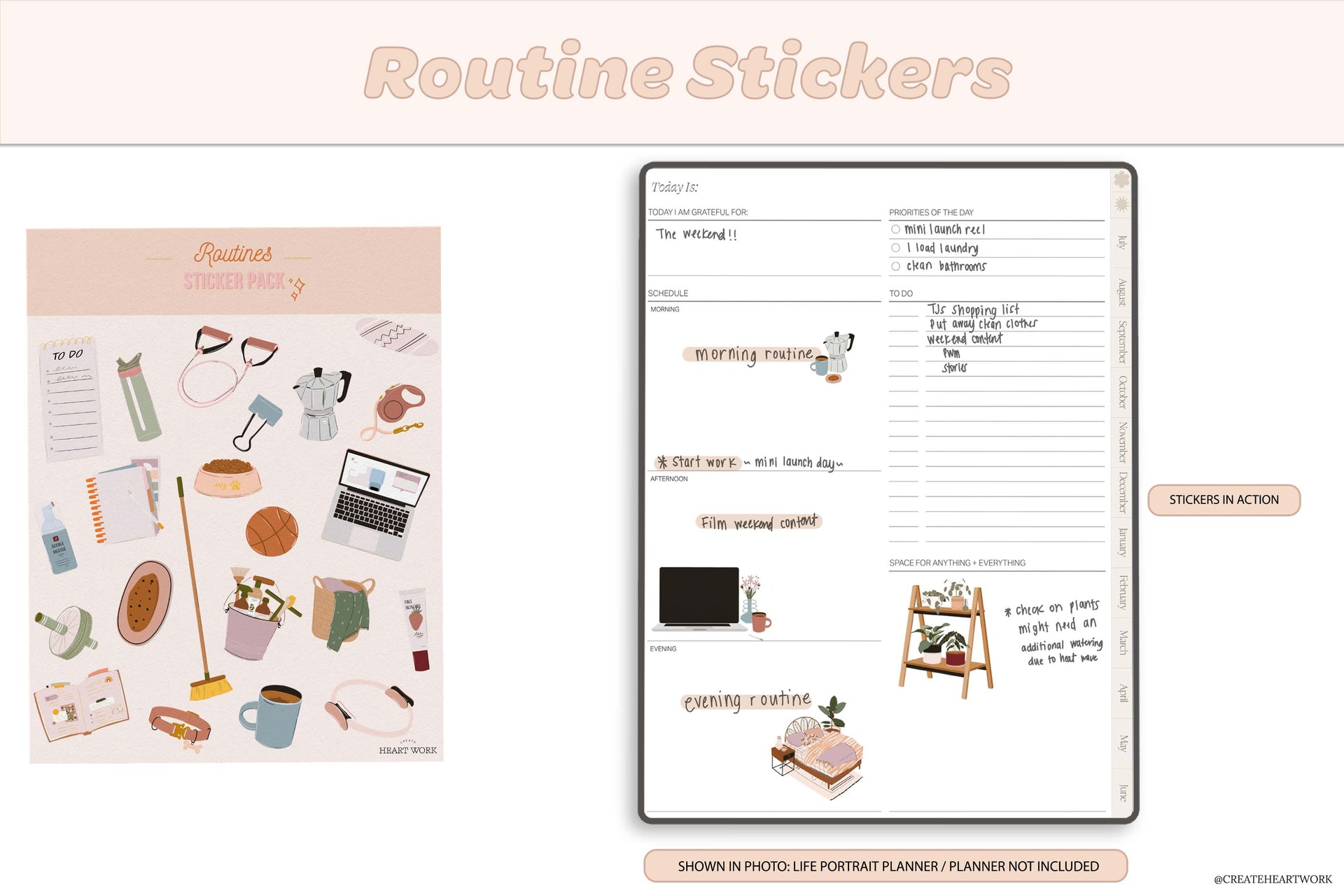 Routines Sticker Pack – Create Heart Work