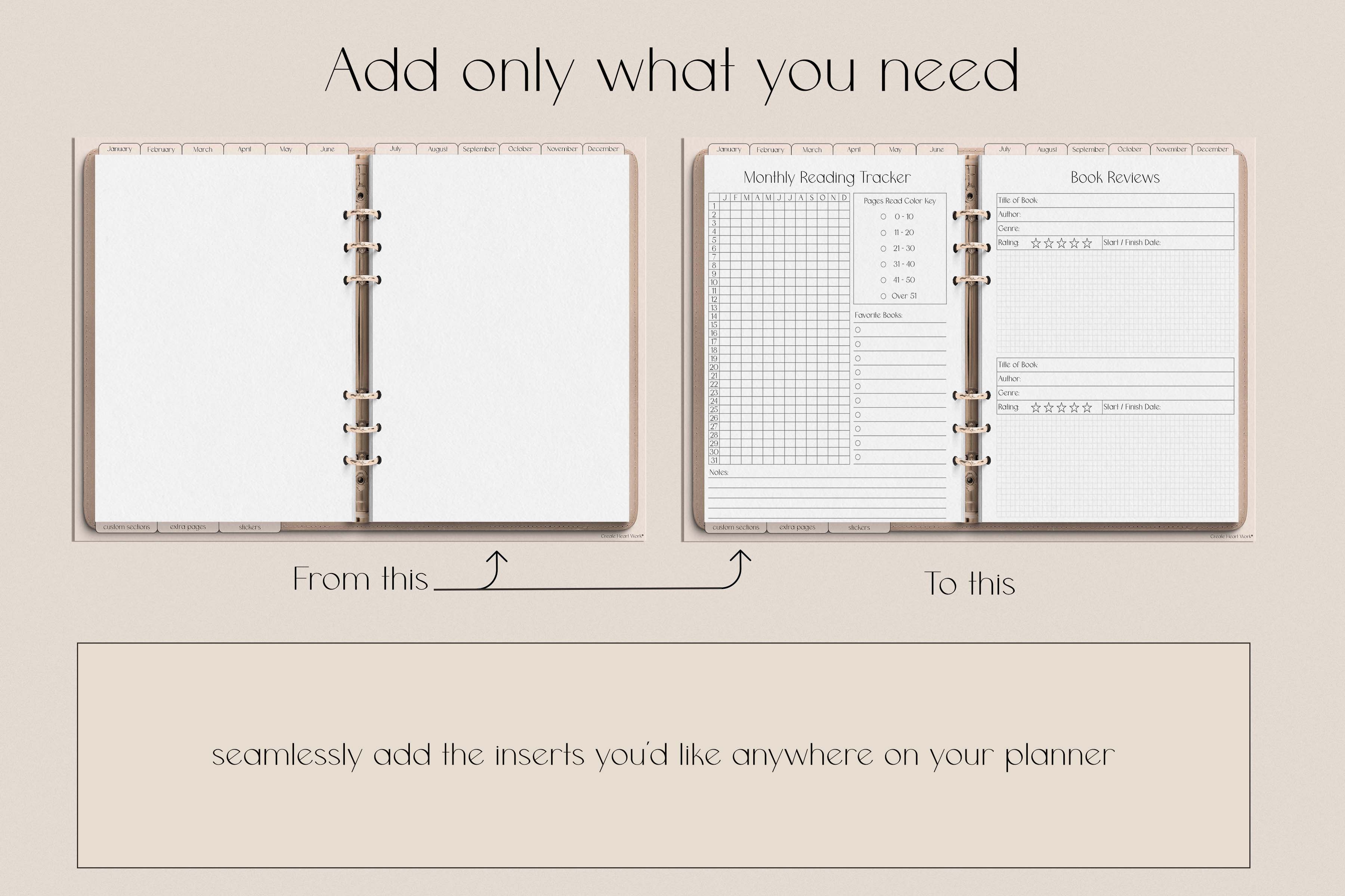 Book/ Reading Inserts – Create Heart Work
