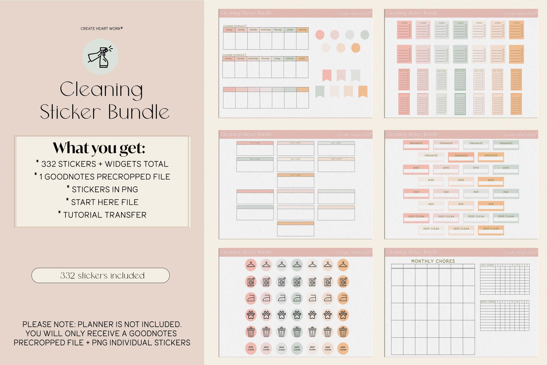 Cleaning Sticker Bundle β Create Heart Work