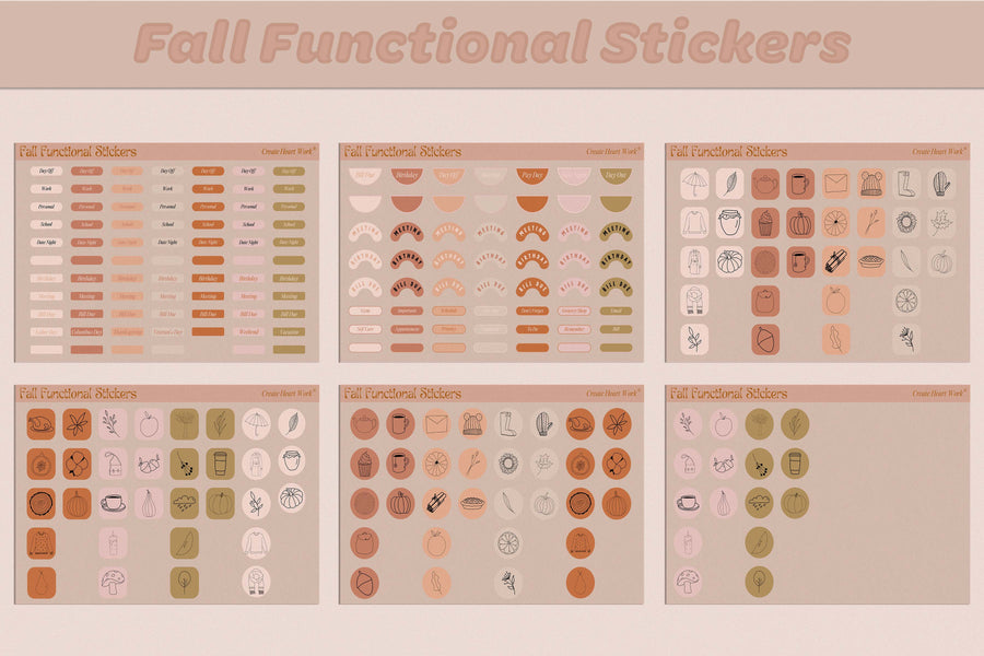 Fall Functional Stickers