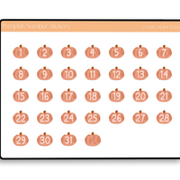 Pumpkin Number Stickers