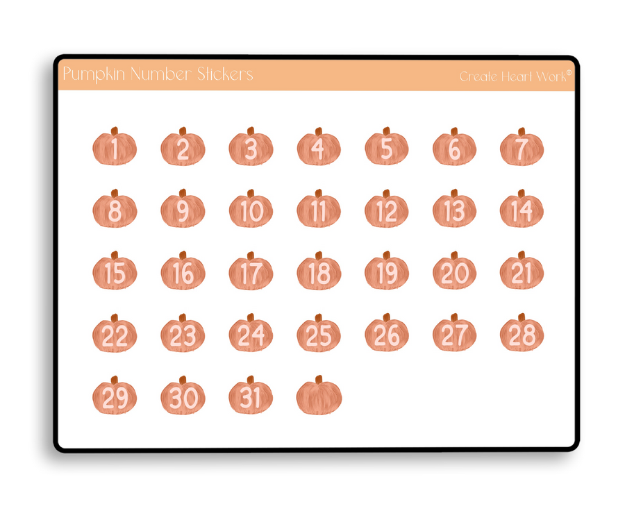 Pumpkin Number Stickers