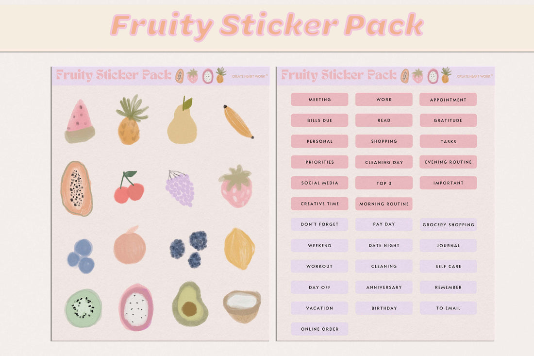 Sticker Frooty Fruity Sticker Pack – Create Heart Work
