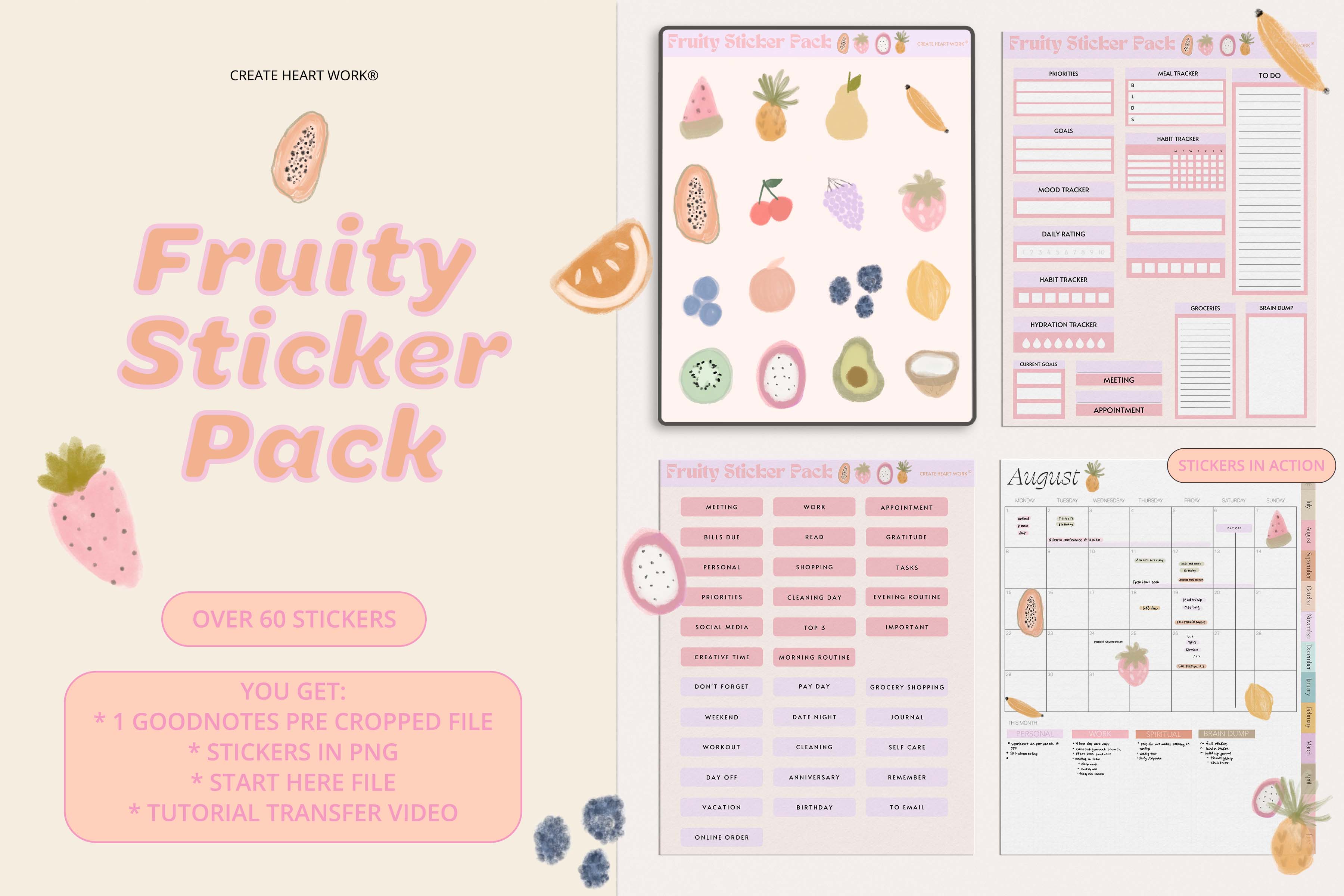 Sticker Frooty Fruity Sticker Pack – Create Heart Work