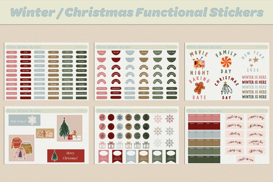 Christmas / Winter Functional Stickers