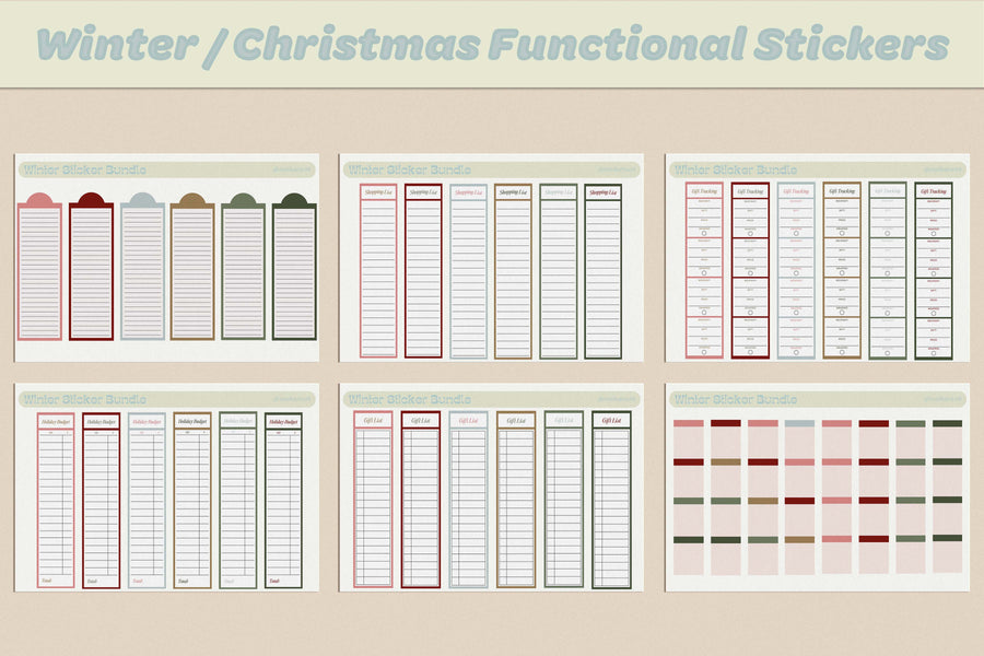 Christmas / Winter Functional Stickers