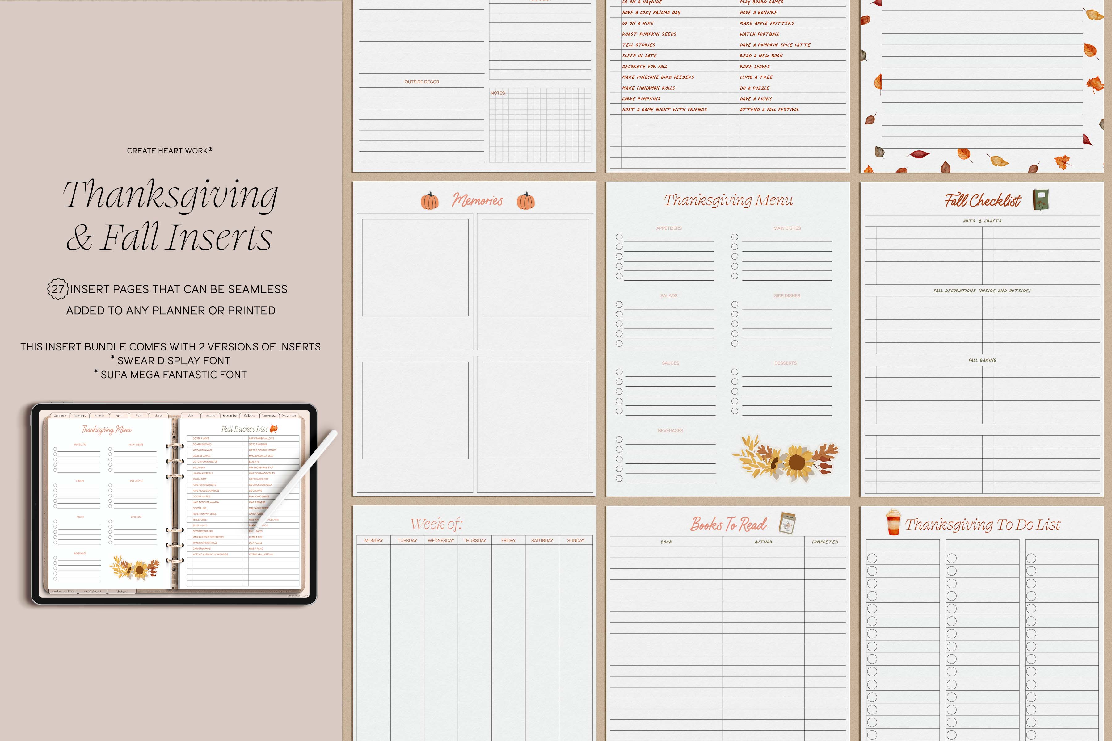 Thanksgiving + Fall Inserts