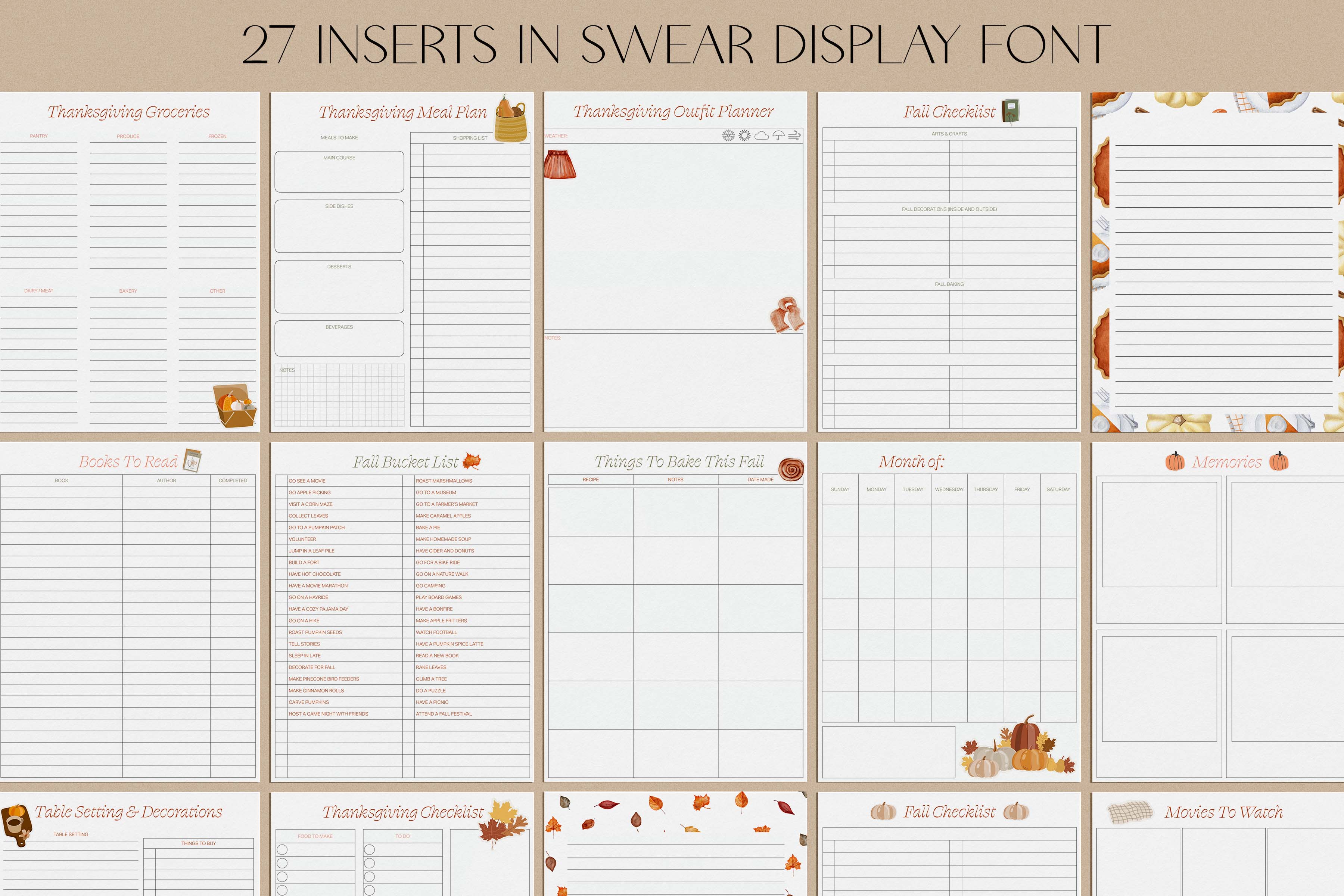 Thanksgiving + Fall Inserts